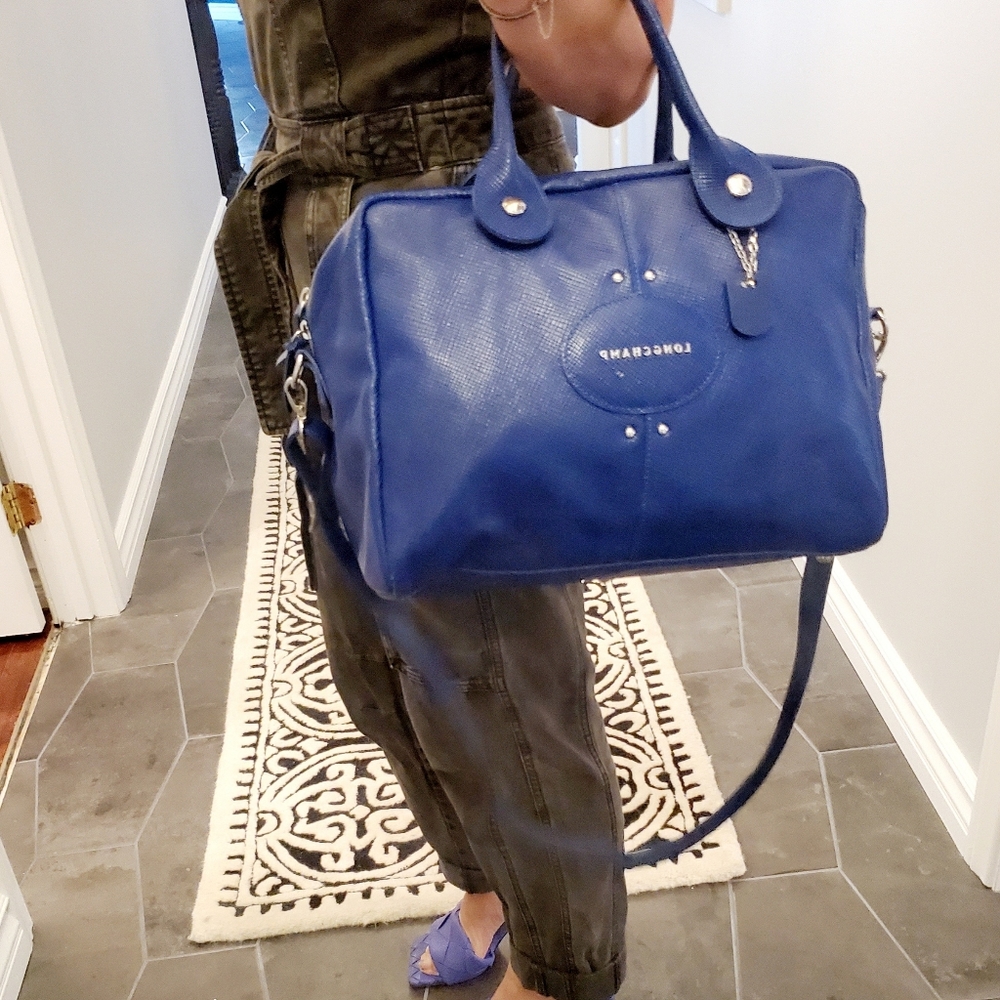 Longchamp Quadri Leather Satchel Crossbody